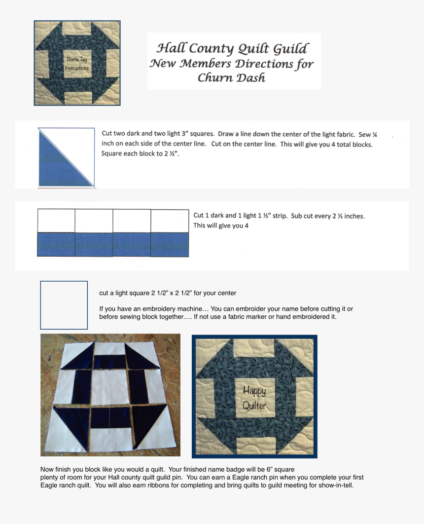 Name Badge Instructions - Pattern, HD Png Download