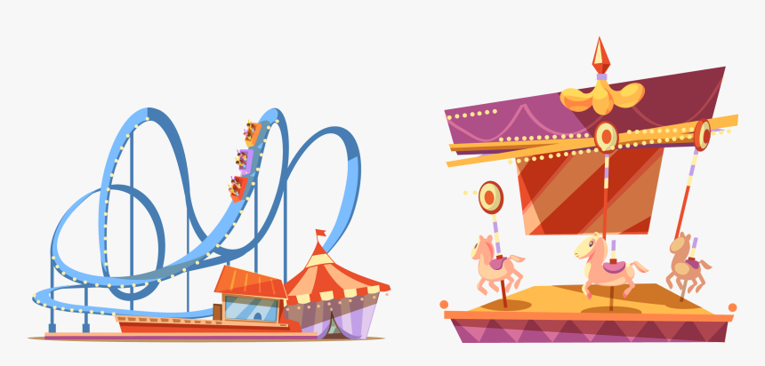 Transparent Amusement Park Png - Amusement Park Roller Coaster Clipart, Png Download
