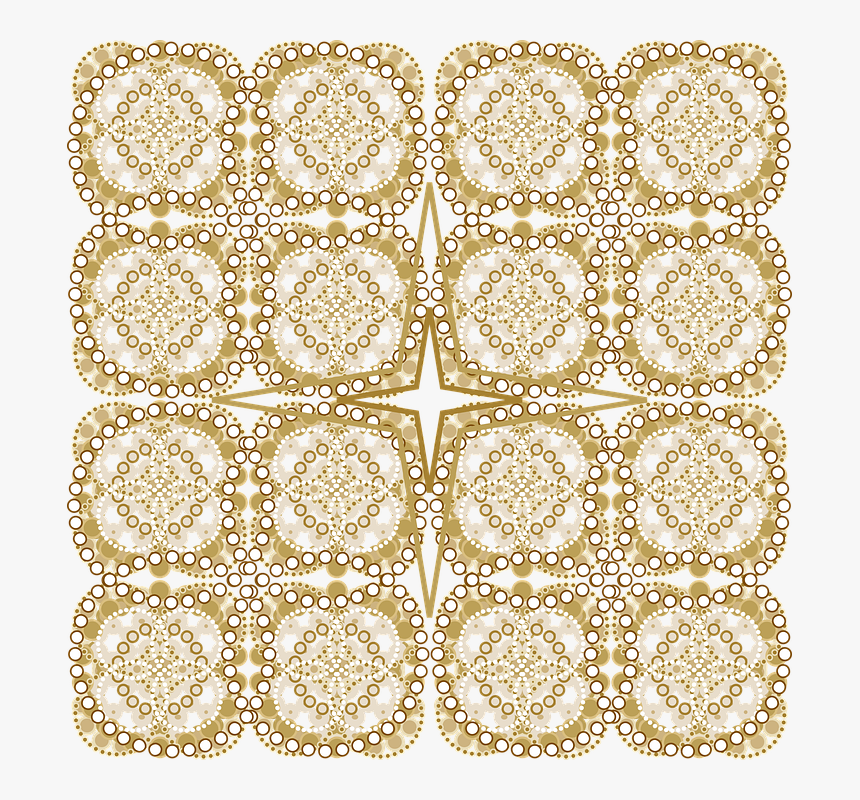 Graphic, Pattern, Intricate, Gold, Design, Decor, Tile - Circle, HD Png Download