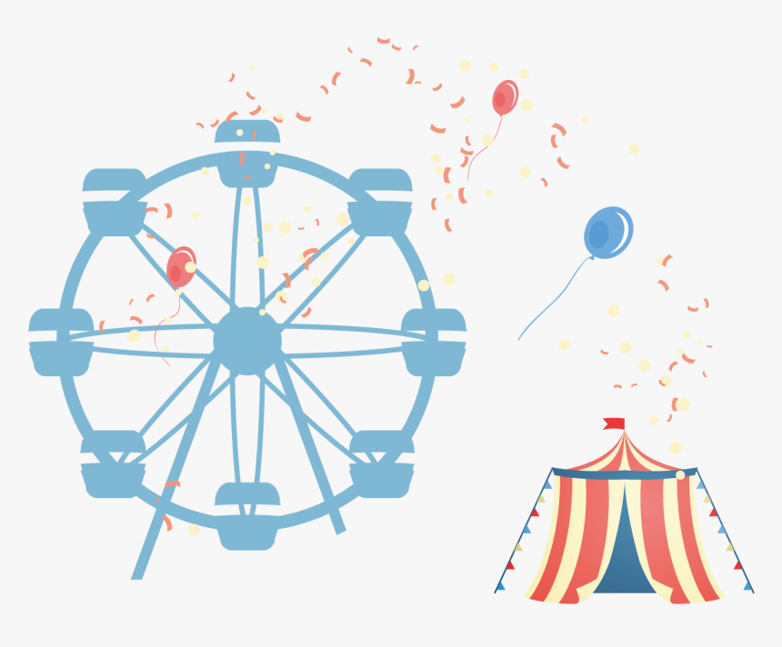 Amusement Park Euclidean Vector Roller Coaster Ferris - Ferris Wheel, HD Png Download