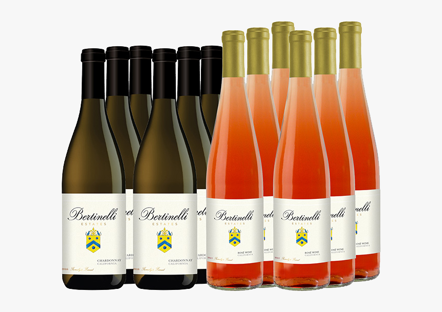 Bertinelli Estates Wine Set 12-bottle All White - Glass Bottle, HD Png Download