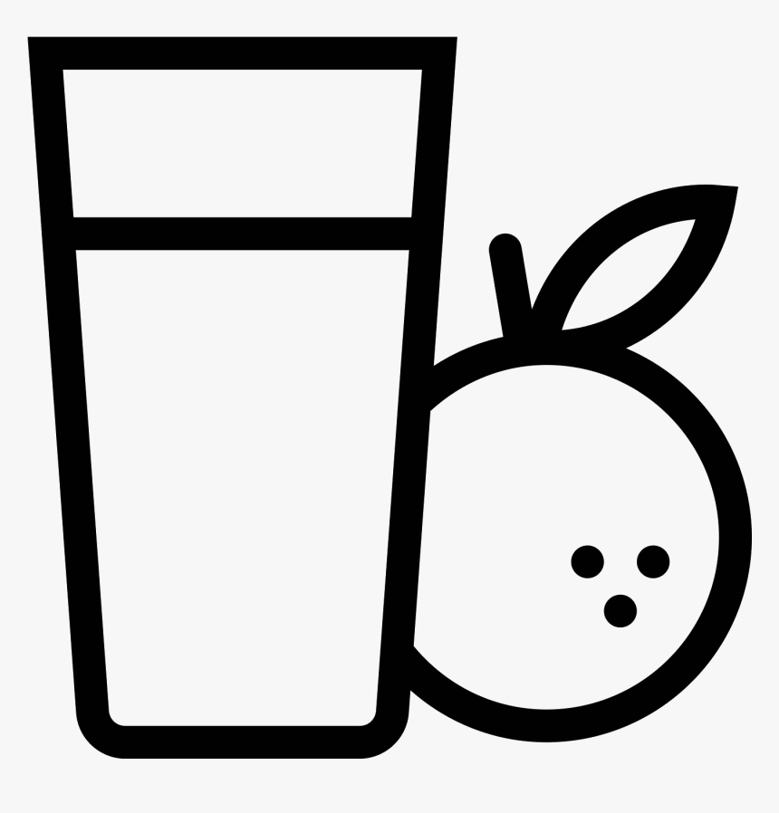 Cocktail Clipart Sharbat - Orange Juice Clipart Black And White, HD Png