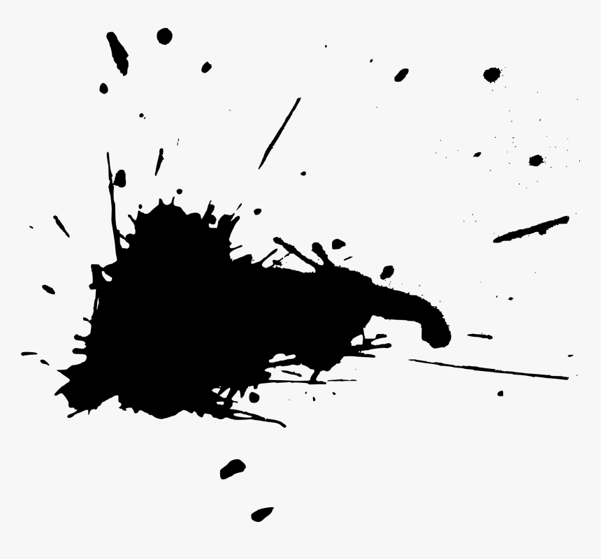 Black And White Paint Photography Splatter Film - Black Paint Splatters, HD Png Download