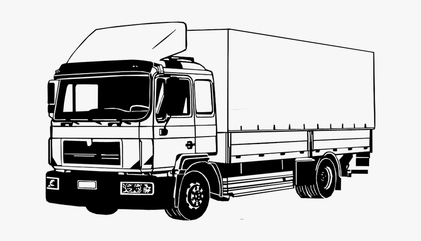 One, Graphic, Truck, 90 Years, Computer Graphics - Black And White Lorry, HD Png Download