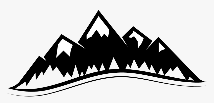 Transparent Mountain Vector Png - Mountains Clipart Black And White, Png Download