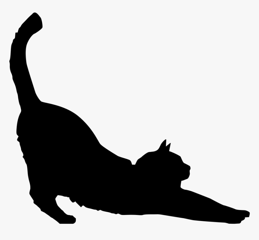 Black Cat Silhouette Kitten Clip Art - Silhueta Gato Png, Transparent Png
