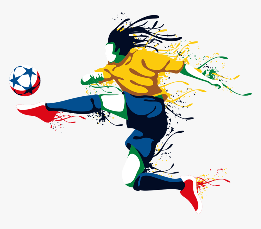 Hand Drawn Cartoon Kicking Soccer Character Decoration - Practice Like A Devil Play Like An Angel, HD Png Download