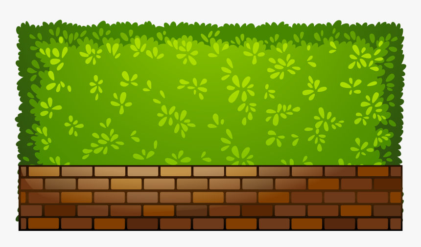 Brick Fence With Plants Png Clipart - Clip Art, Transparent Png