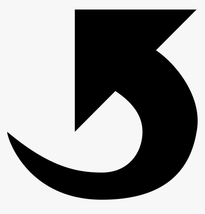 Download Icon Black Buttons Png - Curved Arrow Up Left, Transparent Png