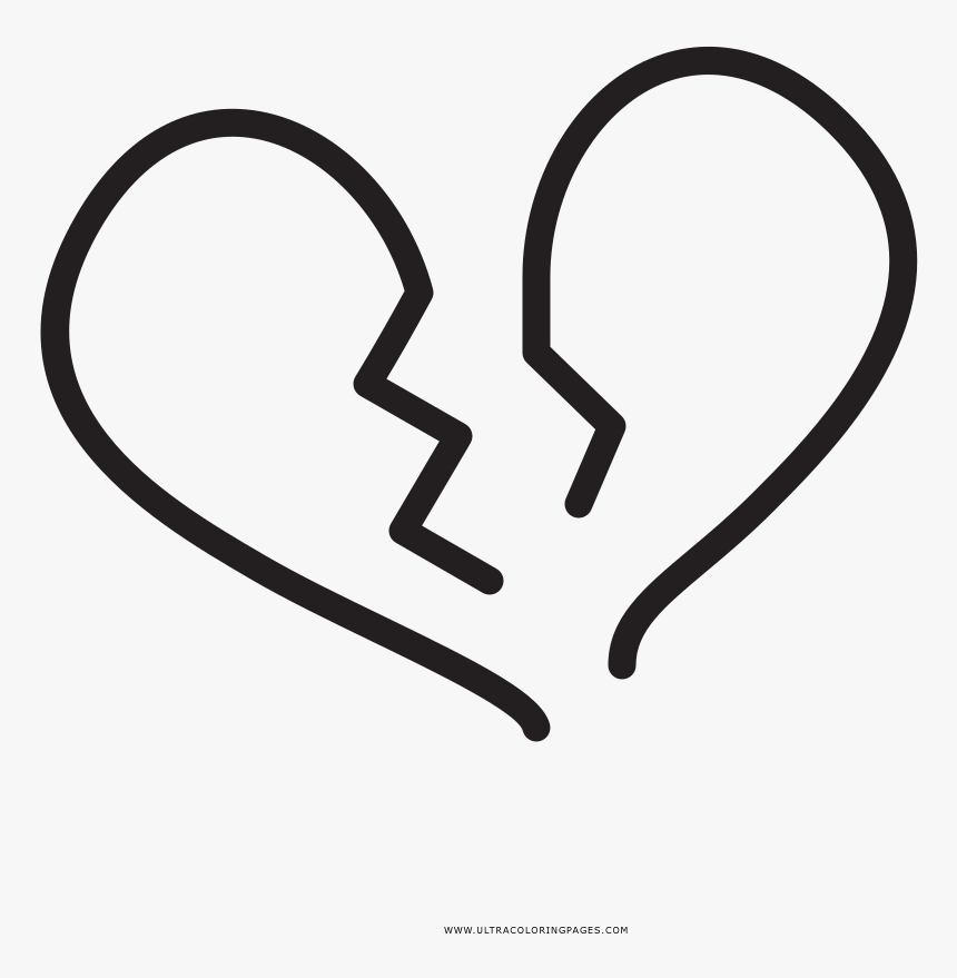 11 Broken Heart Coloring, HD Png Download