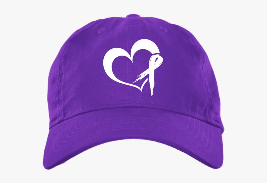 Heart Ribbon Brushed Twill Unstructured Cap - Unisex 6 Panel Brushed Twill Unstructured Cap, HD Png Download