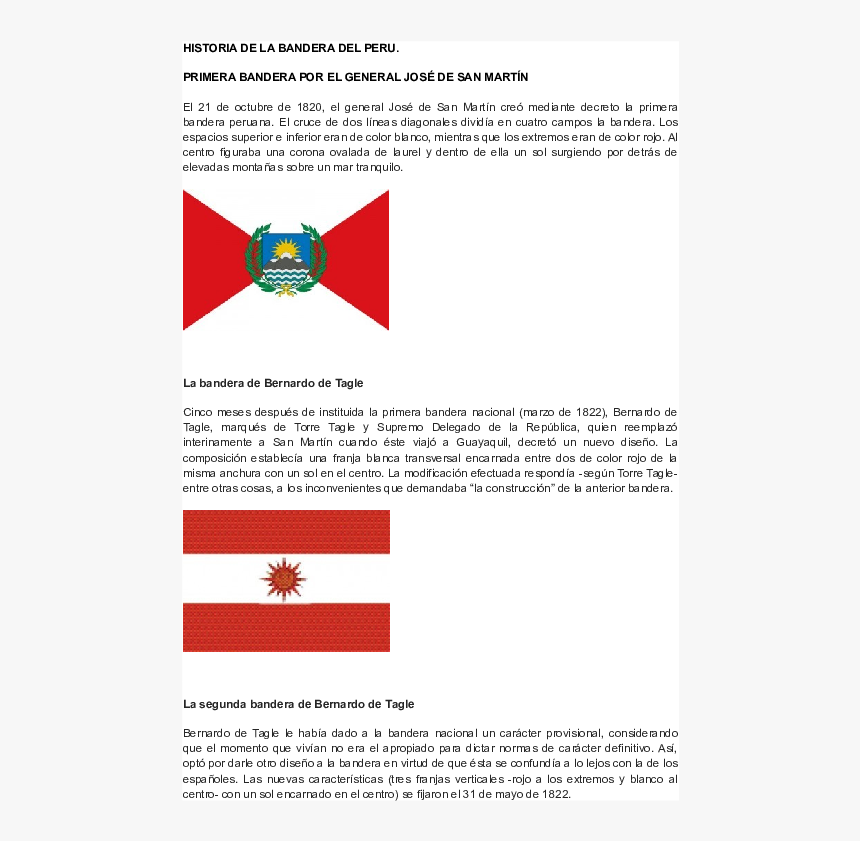 Primera Bandera Del Peru, HD Png Download