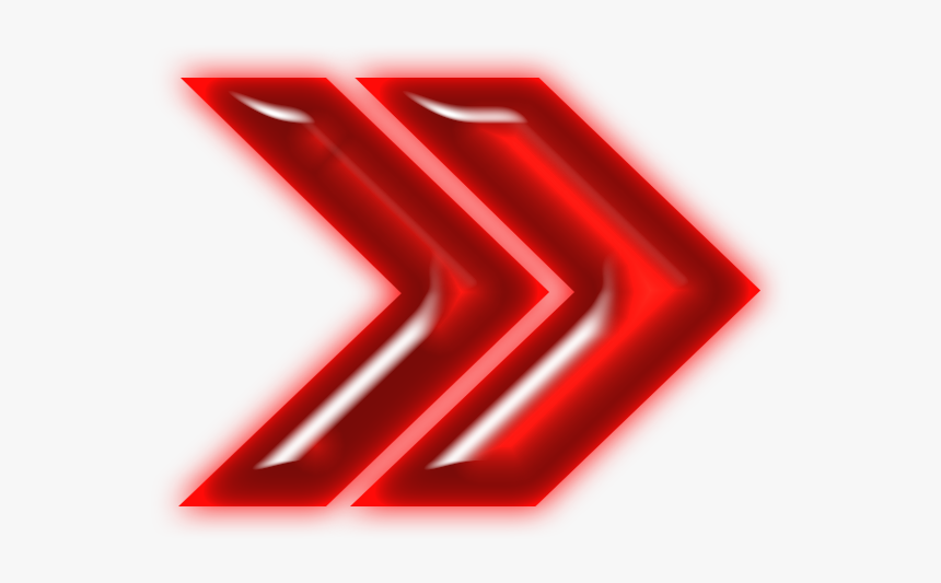 Double Arrow Neon Red Right - Sign, HD Png Download