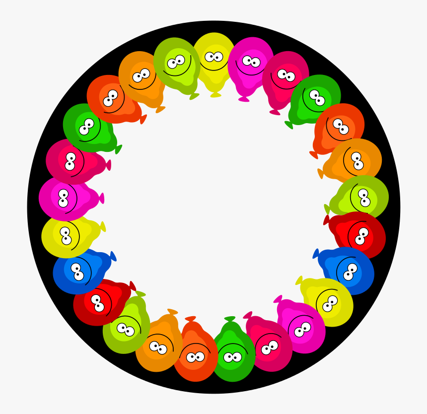 Balloon Round Page Border - Round Birthday Frame Png, Transparent Png