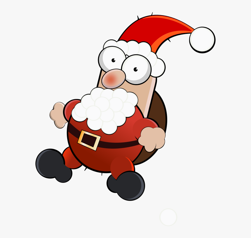 Santa Crazy Xmas Man Christmas 555px - Santa Claus Funny Png, Transparent Png