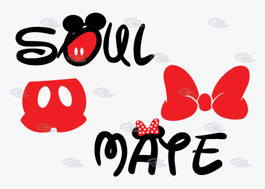 Soul Mate Mickey Mouse Pants Minnie Mouse Bow - Mickey Mouse Soul Mate, HD Png Download
