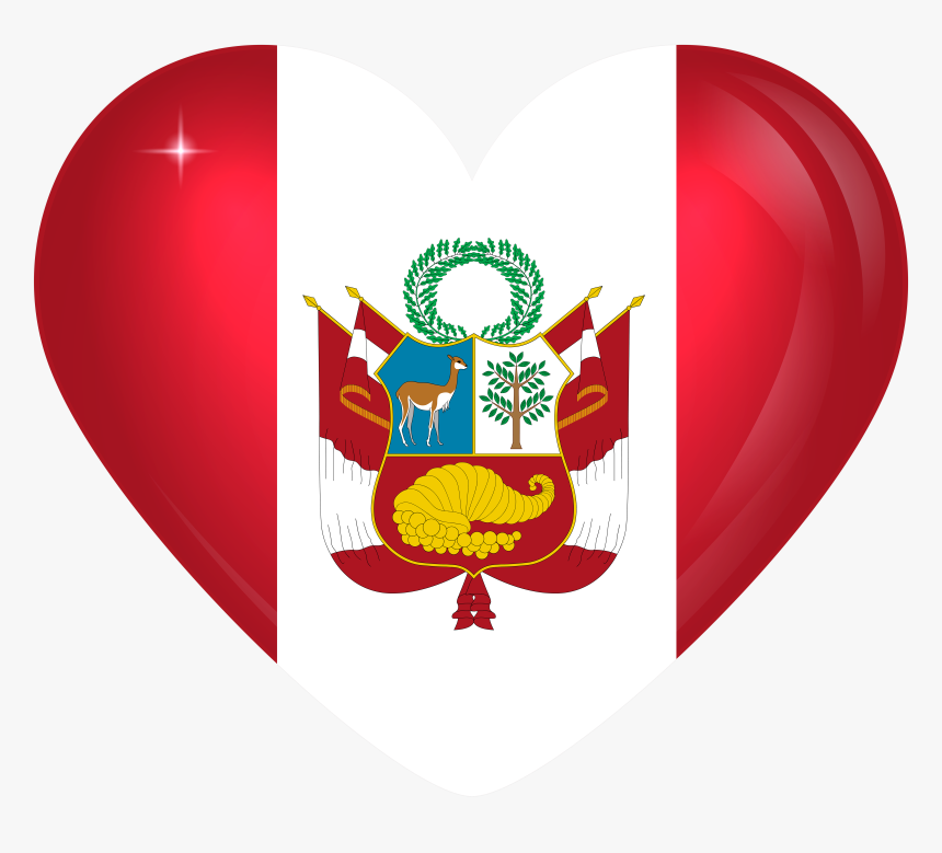 Clip Art Large Heart Flag Gallery - Peru Flag Emblem, HD Png Download