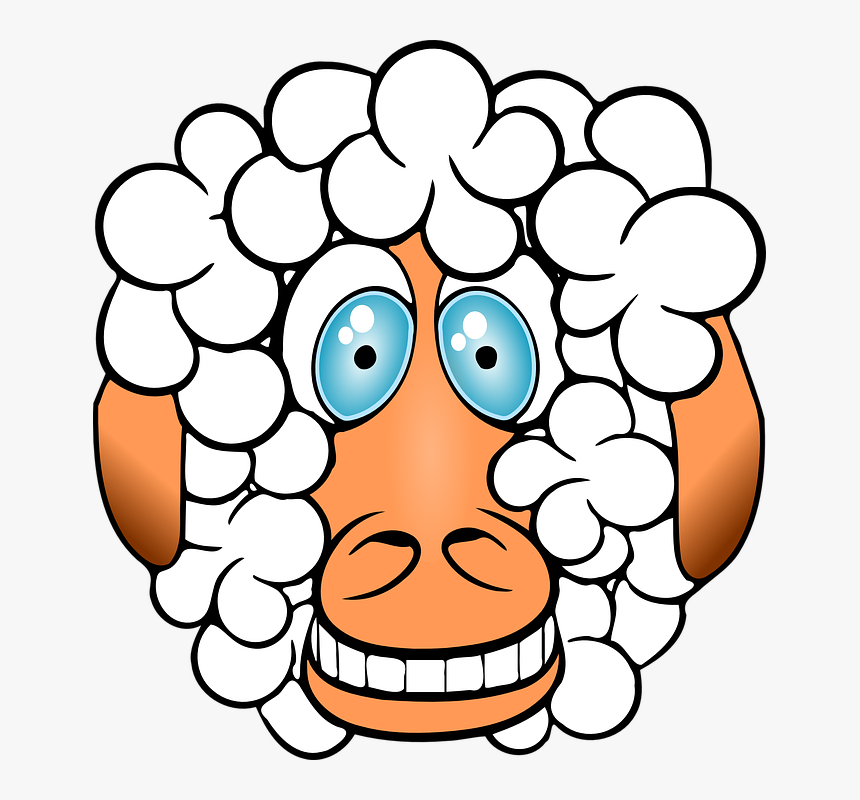 Sheep, Crazy, Grinning, Funny, Comical, Cartoon, Animal - Cartoon Picture Of Crazy Animals, HD Png Download