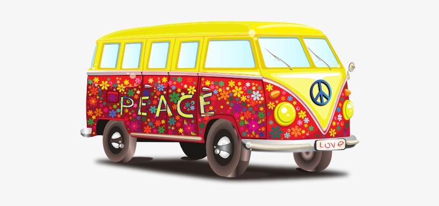 Peace And Love Vw Bus 555px - Love And Peace Bus, HD Png Download