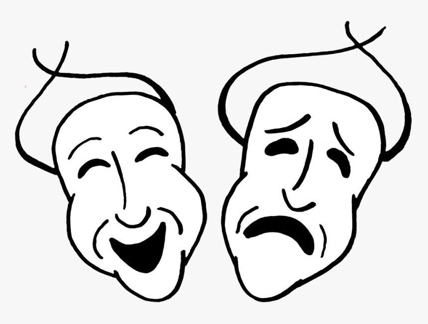 Comedy And Tragedy Masks Clip - Comedy And Tragedy No Background, HD Png Download