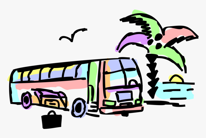 Vector Illustration Of Intercity Greyhound Passenger - Bus And Beach Png, Transparent Png