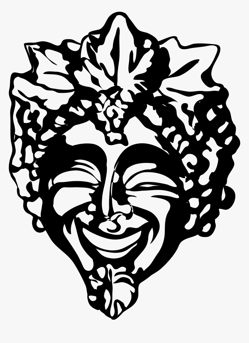Mardi Gras Mask Png Black And White - Illustration, Transparent Png