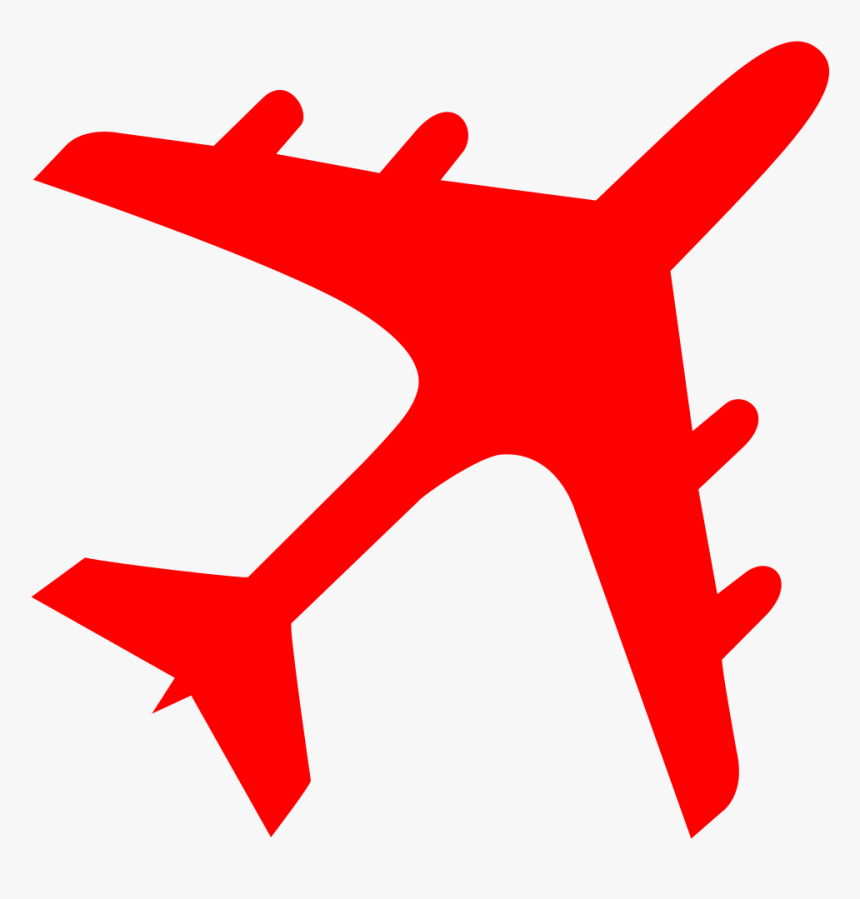 Airplane Silhouette Red - Airplane Silhouette, HD Png Download