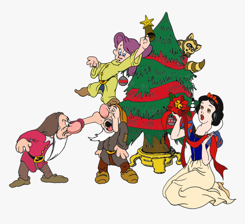 Snow White With Grumpy, Sneezy And Dopey - Snow White Woman Sneezy, HD Png Download