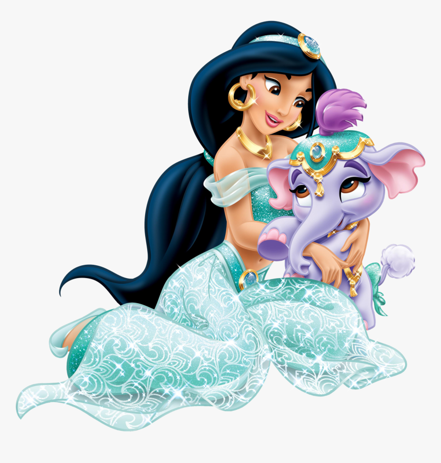 Disney Princess Jasmine With Cute Elephant Transparent - Disney Princess Jasmine Png, Png Download