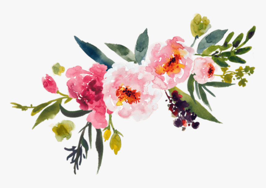 Painting Flower Bouquet Clip Art Leaves Transprent - Watercolor Flower Transparent Background, HD Png Download