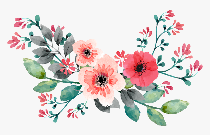 Flower Painted Rose Wedding Vine Hand Watercolor Clipart - Flower And