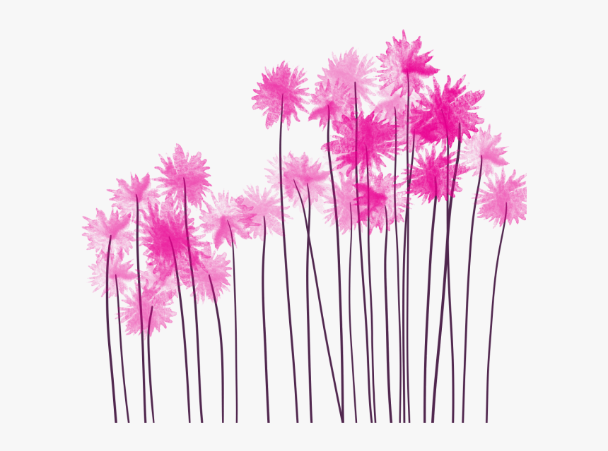 Pink Watercolor Flowers Png - Png Pink Flowers Flower With Watercolor, Transparent Png