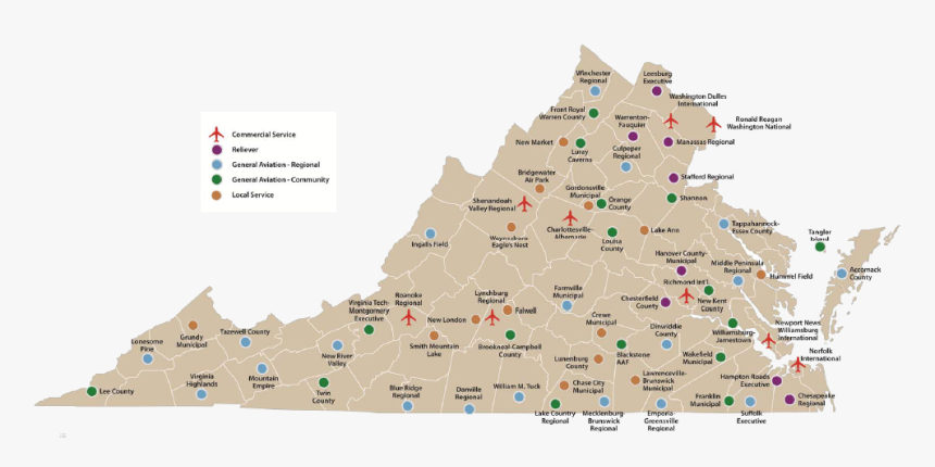 There Are General Aviation Airports In Southwestern - Map, HD Png Download