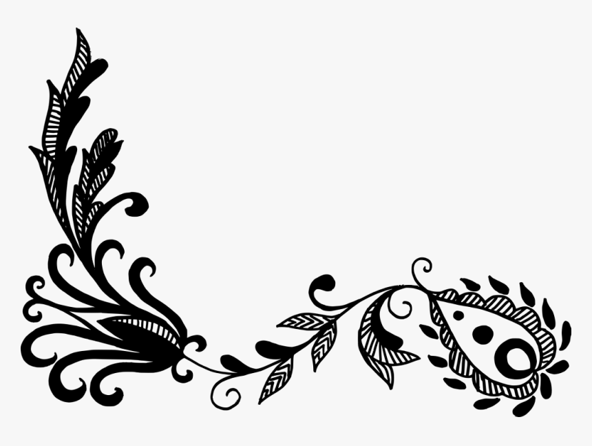 Black And White,botany,design,clip Art,ornament,vascular - Vector Image Png Format, Transparent Png