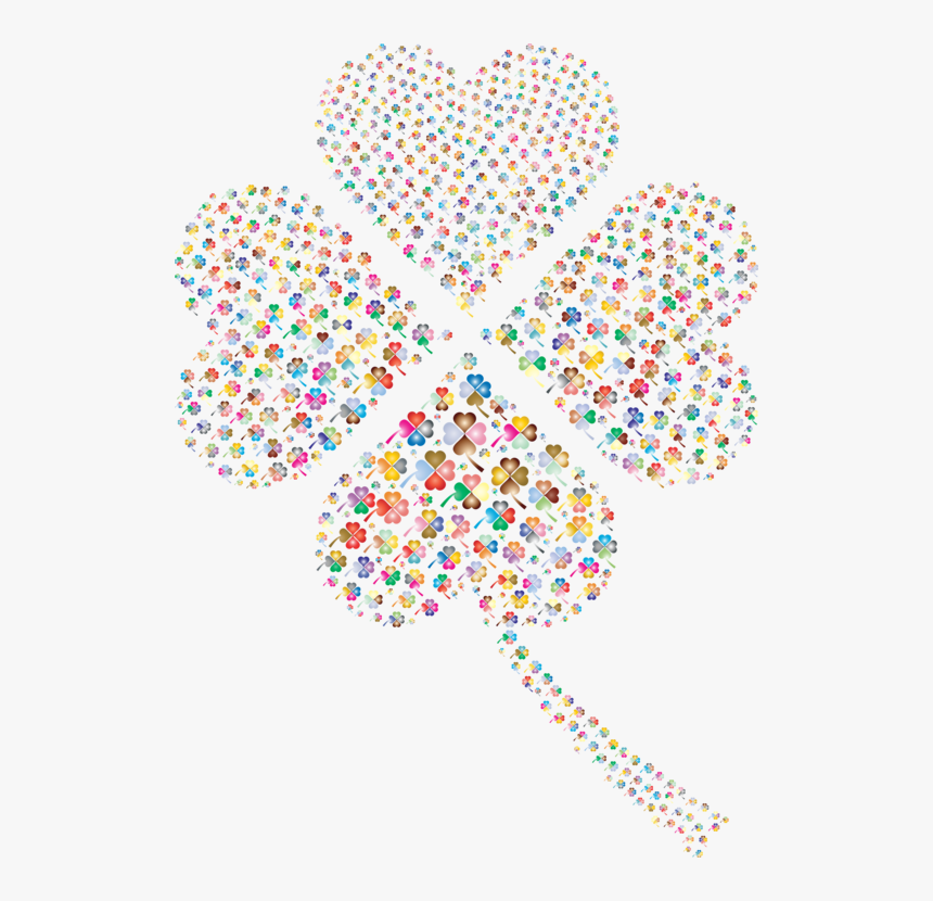 Transparent Shamrock Clipart No Background - 4 Leaf Clover With Heart, HD Png Download