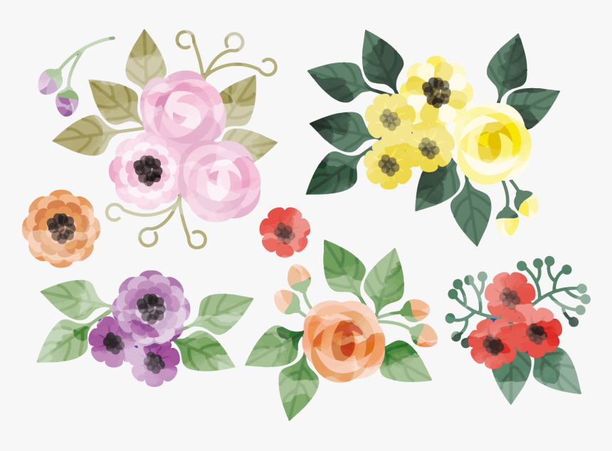 Floral Design Flower Watercolor Painting Creative Watercolor - Cute Watercolor Flowers Png, Transparent Png