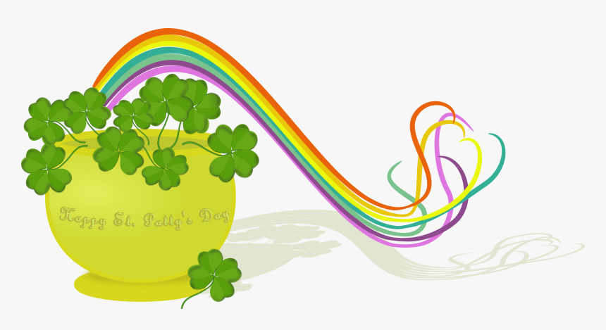 St Patrick's Day Rainbow And Pot Of Gold, HD Png Download