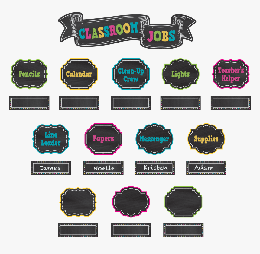 Chalkboard Brights Classroom Jobs Mini Bulletin Board - Classroom Jobs 6th Grade, HD Png Download