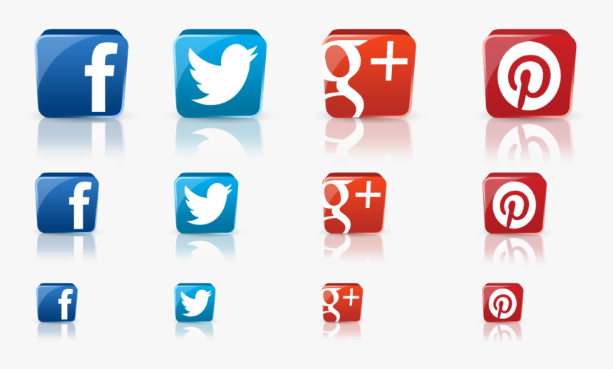 Social Media Logos In 3d, HD Png Download