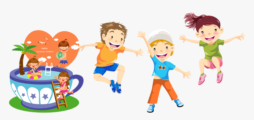 Child Play Jumping Illustration - Kids Play Png, Transparent Png