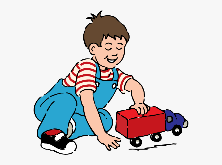 Baby Playing Boy Playing With Toy Truck Clip Art At - Boy With A Toy, HD Png Download