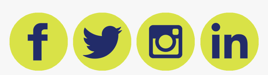 Blue And Yellow Social Media Buttons, HD Png Download