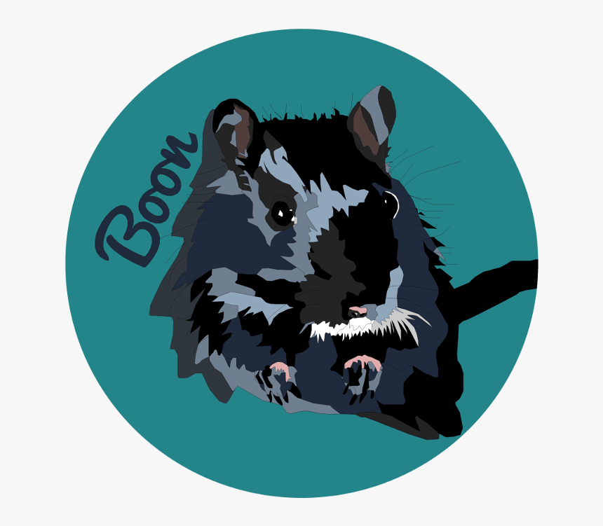 Black And Dark Grey Gerbil Graphic - Rat, HD Png Download