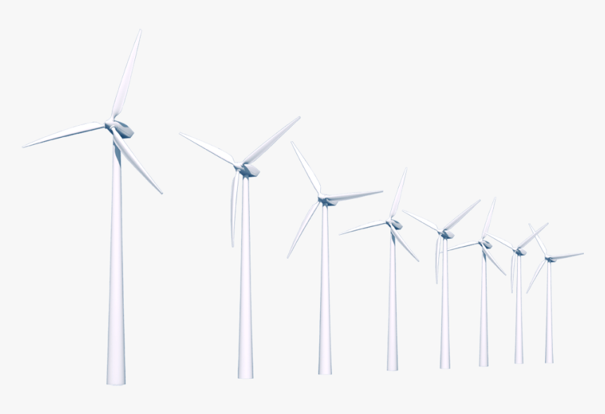 Row Of Wind Turbines - Wind Turbine, HD Png Download