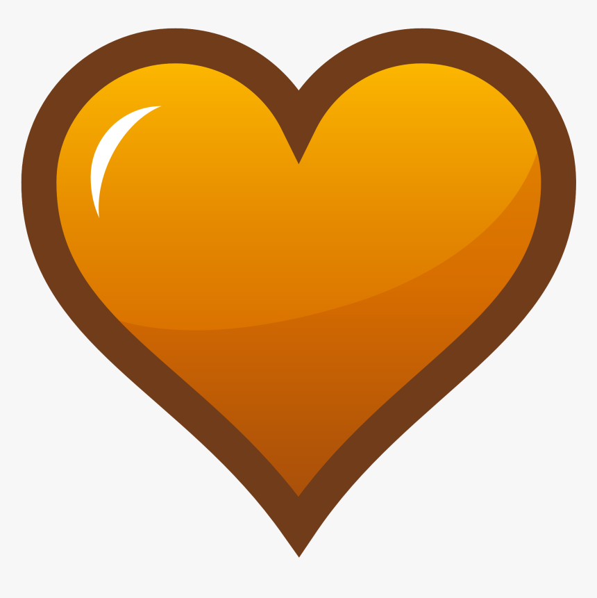 Watercolor Hand Painted Hearts Clip Art Watercolor - Big Orange Heart, HD Png Download