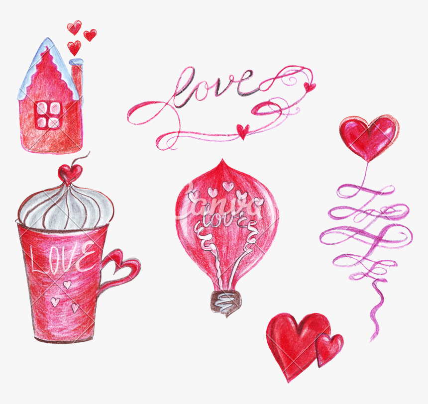 Valentine Png Watercolor - Valentine Watercolor Transparent, Png Download