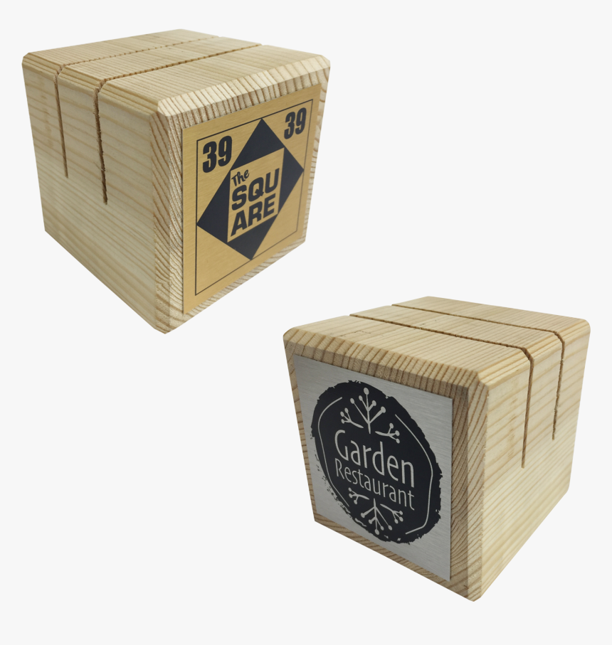 Branded Plate Wooden Table Top Menu Holder Blocks Catersigns - Box, HD Png Download