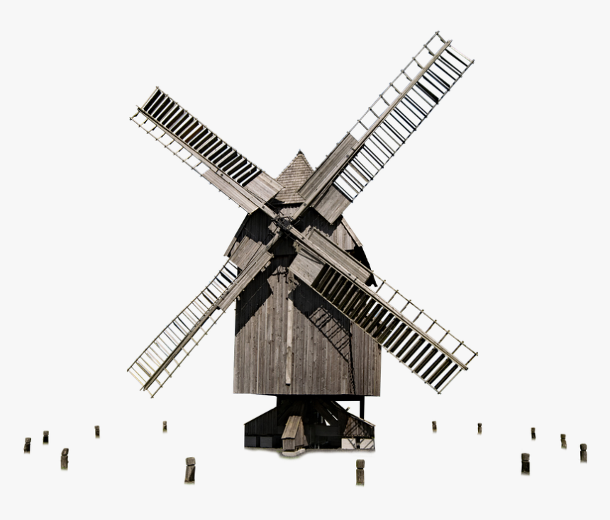 Windmill Isolated Old Turn Wind Power Mill - Old Windmill Png, Transparent Png