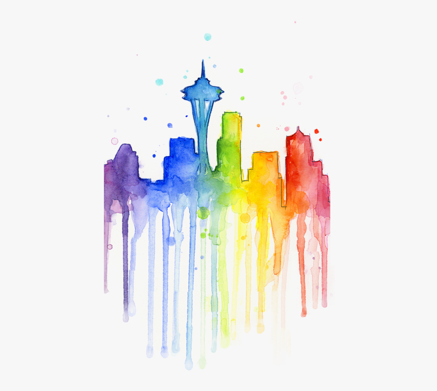 Transparent Water Color Heart Png - Rainbow Water Color Png, Png Download