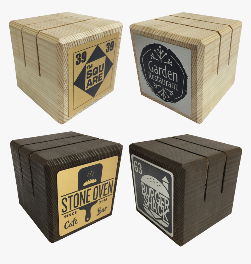 Personalised Wooden Block Menu Holders 
 Title Personalised - Box, HD Png Download
